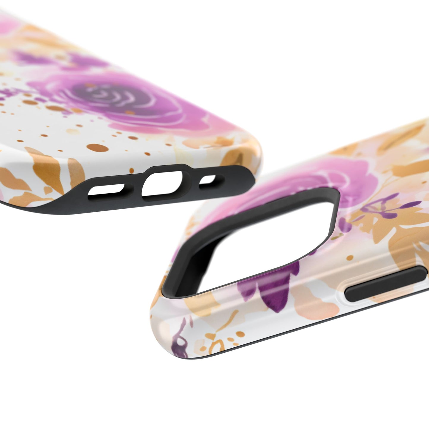 Soft Purple & Gold Floral Splash - MagSafe iPhone Series Case