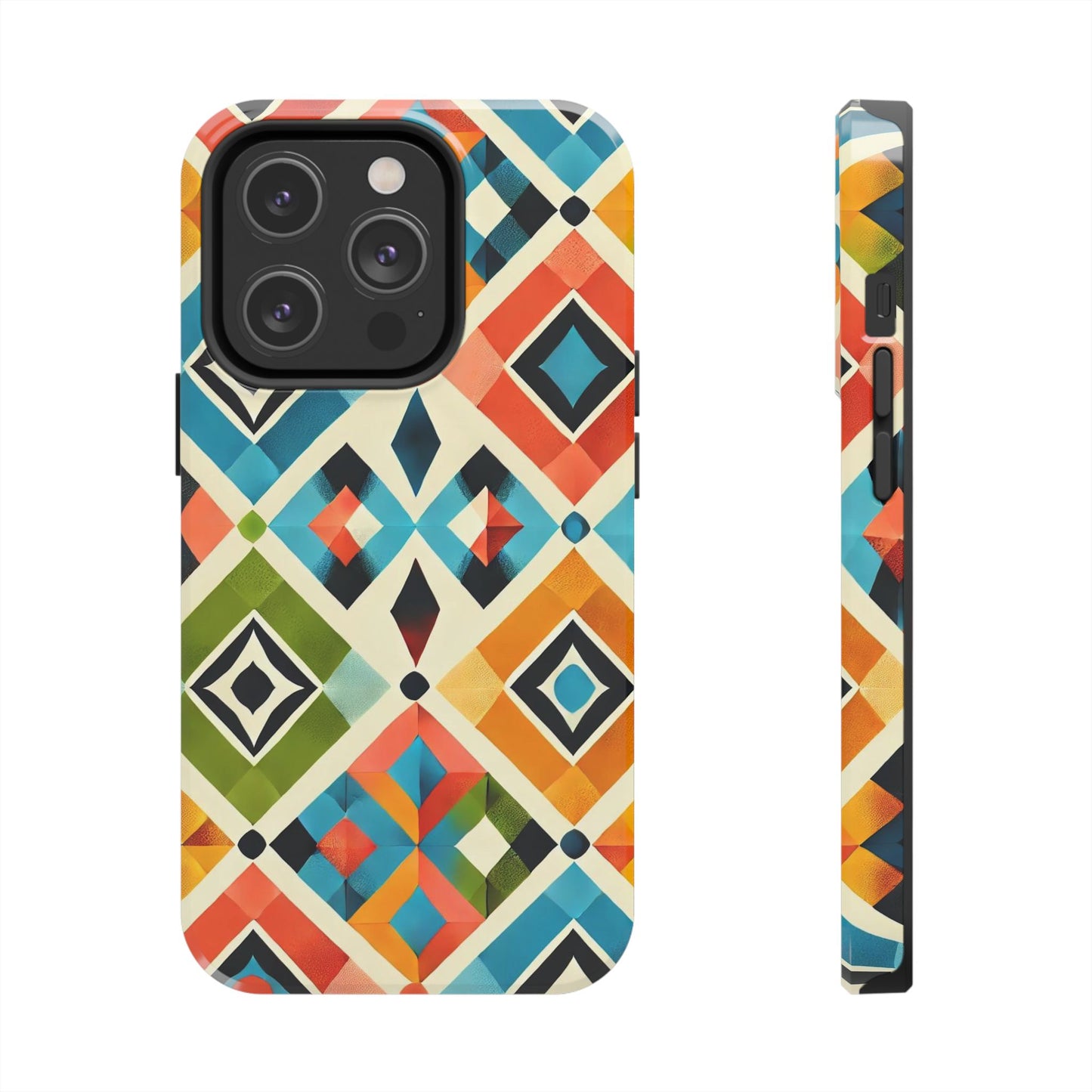 Harlequin Geometric iPhone Case - Vibrant Abstract Protective Cover