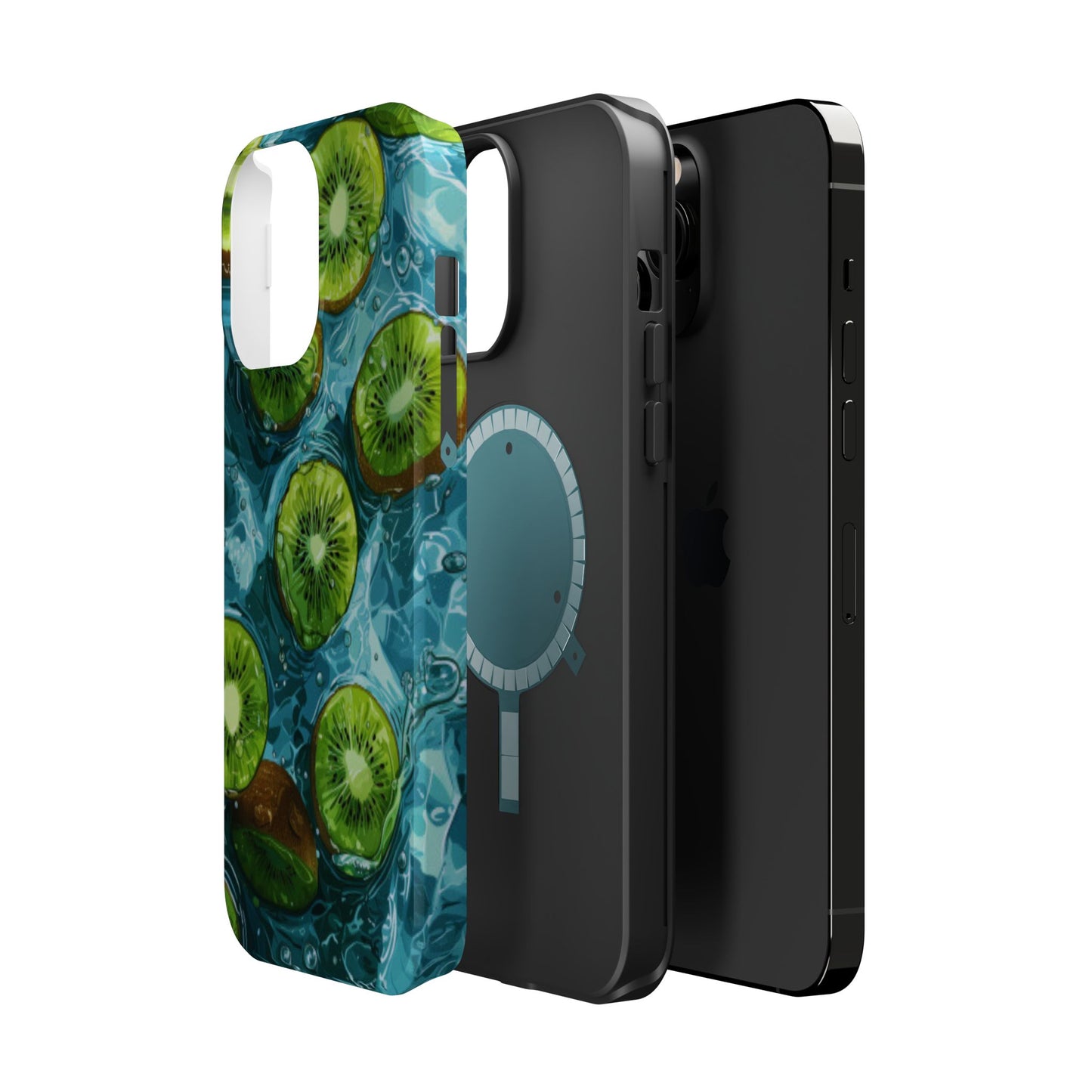 Tropical Kiwi Splash MagSafe iPhone Case – Tough Dual-Layer, Vibrant Summer Design