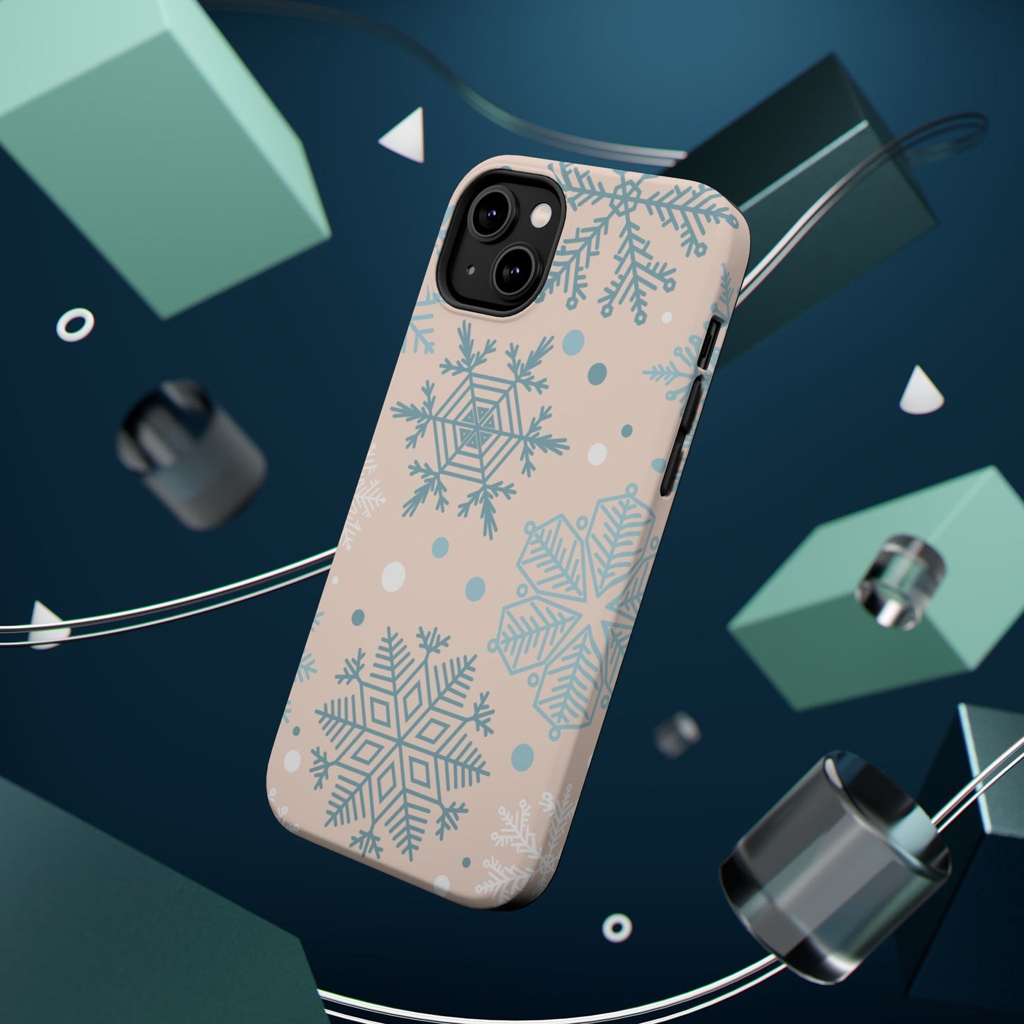 Winter Snowflakes MagSafe iPhone Case – Shockproof, Smooth Matte Finish, Dual-Layer Protection