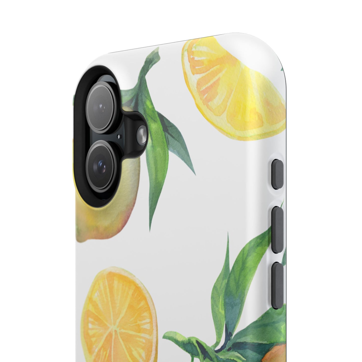 Lemon Grove Watercolor Tough MagSafe iPhone Case – Fresh Citrus Design, Dual-Layer Protection