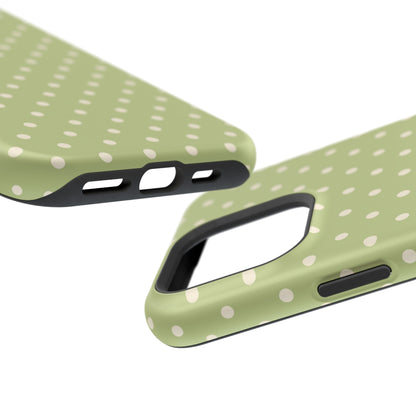 Sage Green Polka Dots – MagSafe iPhone Case