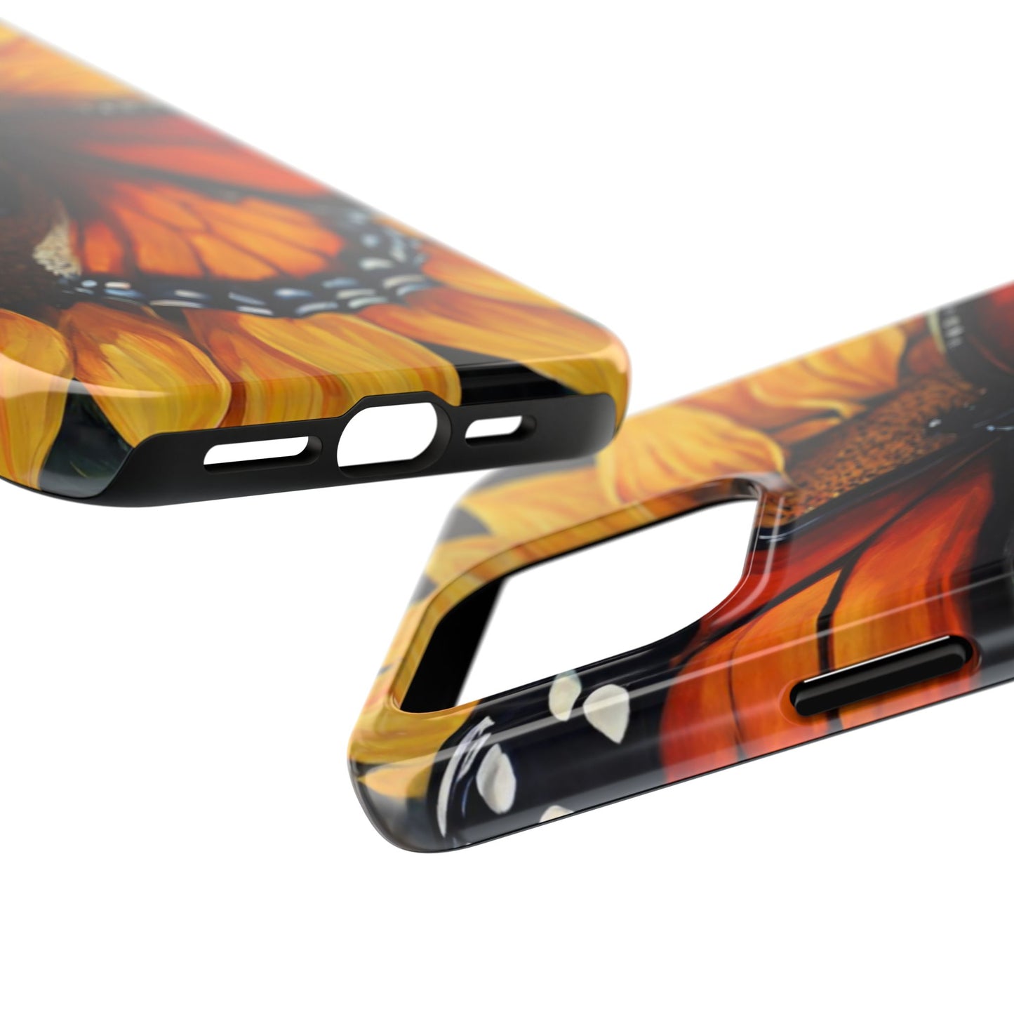 Monarch Butterfly & Sunflower Art – iPhone Case