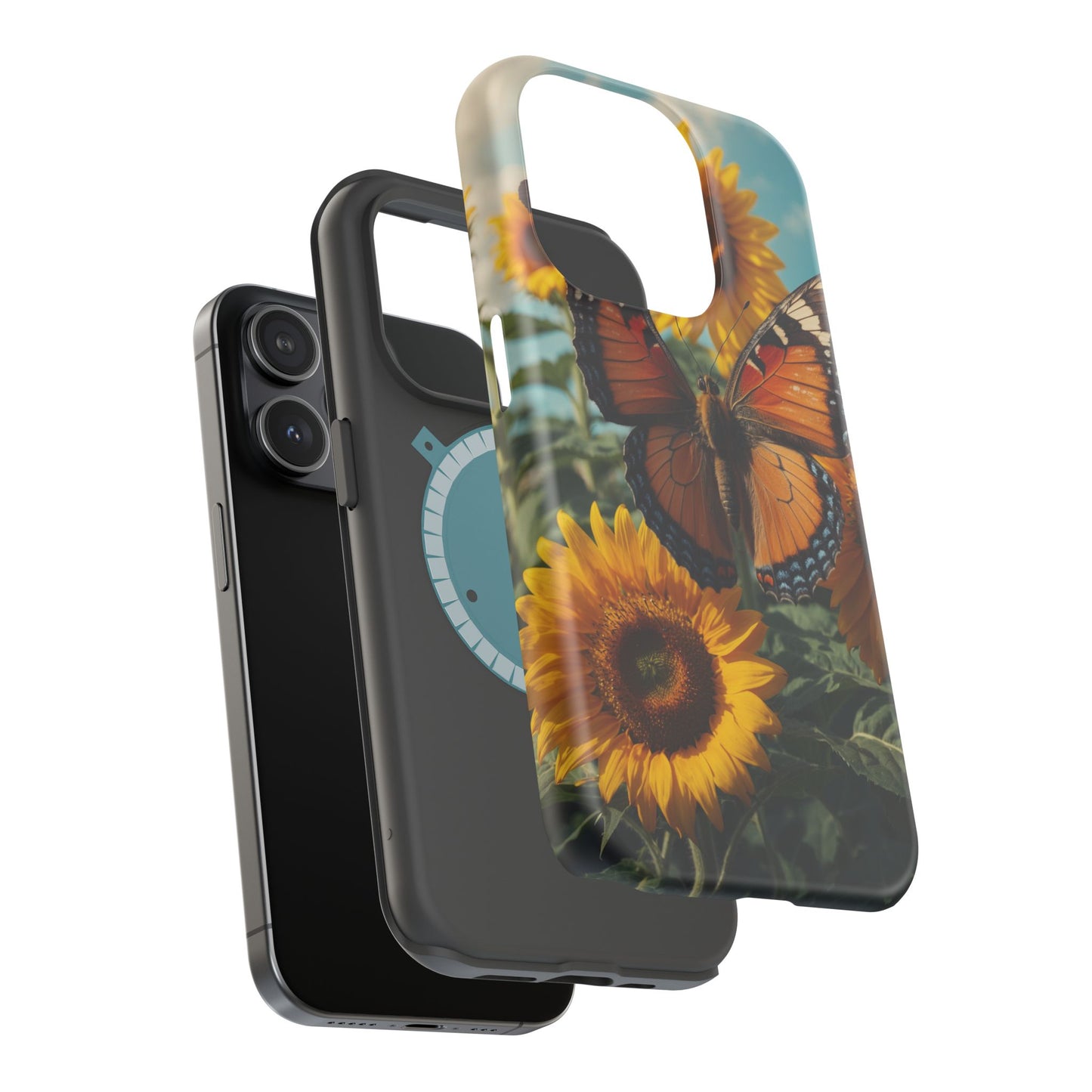 Vibrant Butterfly & Sunflower – MagSafe iPhone Case