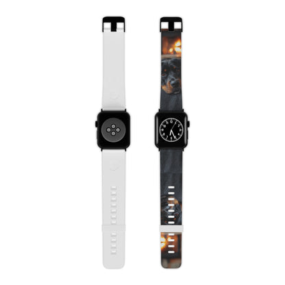  Charming Rottweiler by the Fireplace Apple Watch Band