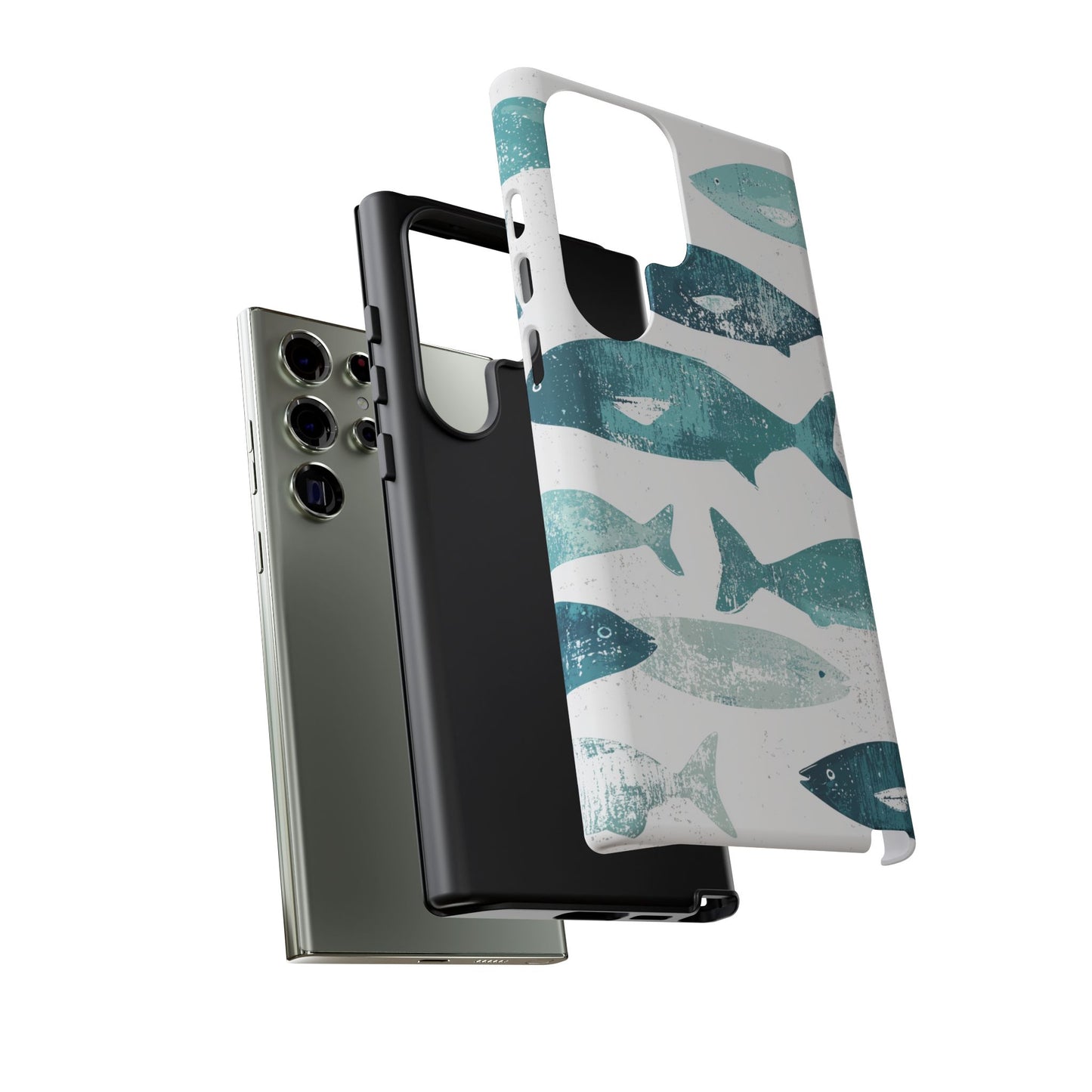 Vintage Blue Fish Print - Samsung Galaxy Series Case