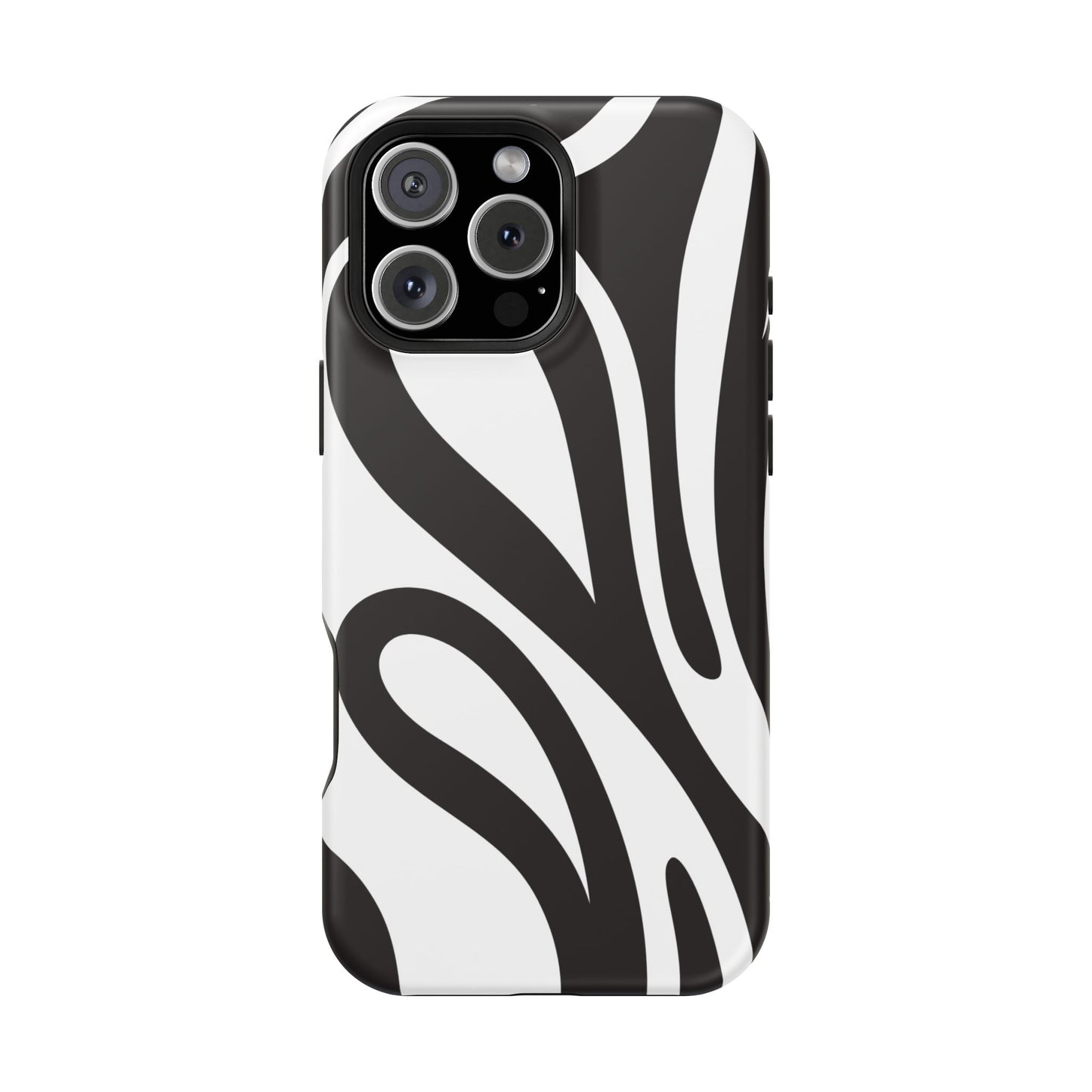 Modern Black and White Abstract Tough MagSafe iPhone Case – Bold Graphic Pattern with Dual-Layer Protection