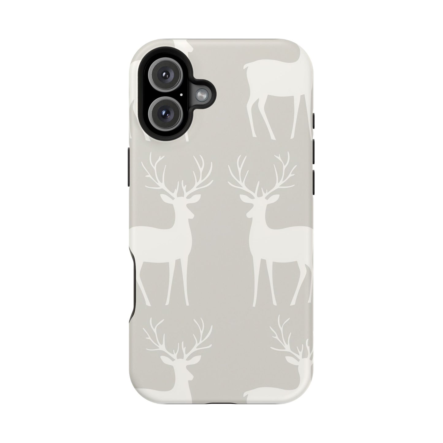 Elegant White Reindeer Pattern – MagSafe iPhone Series Case