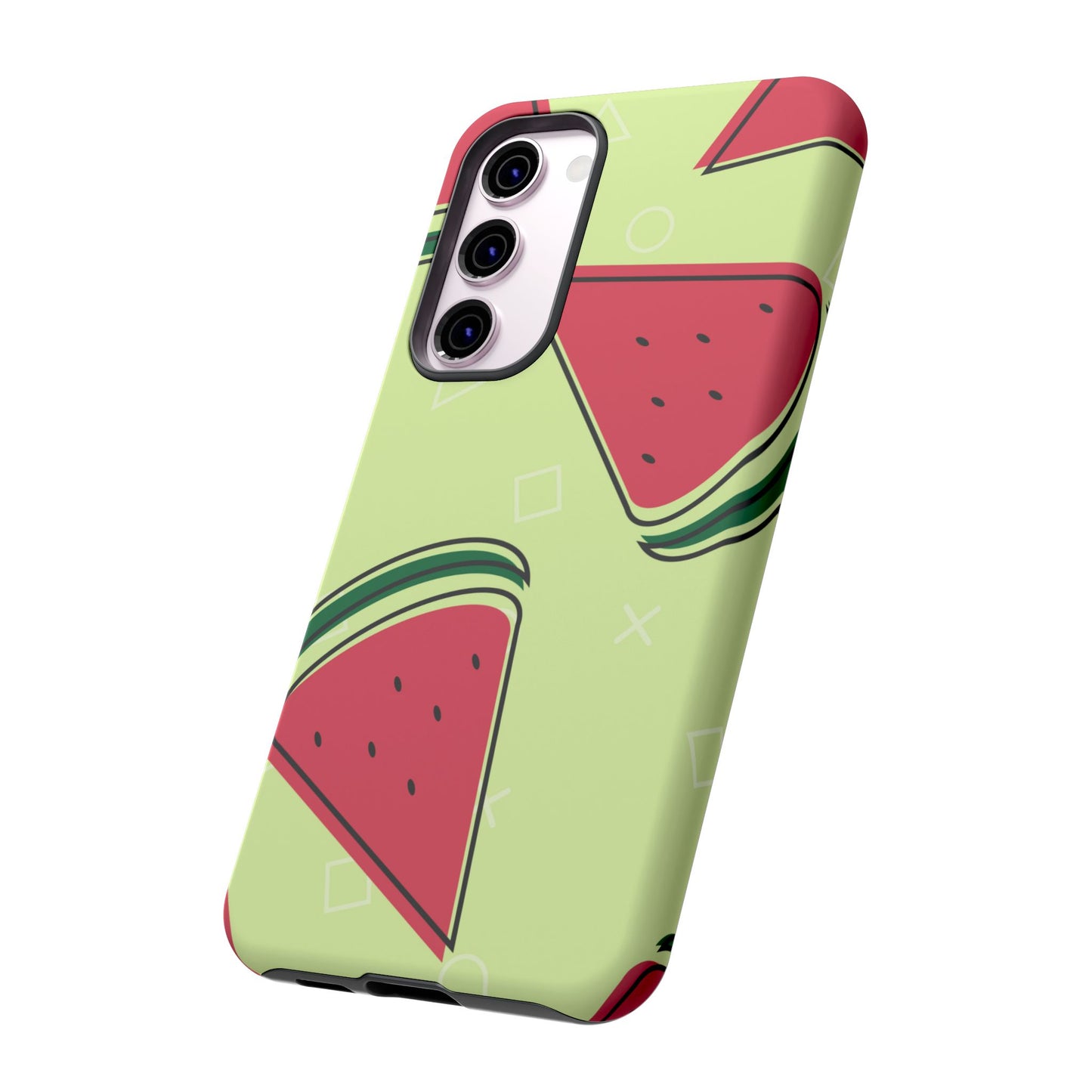 Watermelon Slice Samsung Galaxy Case – Fresh & Fun Design with Retro Geometric Pattern