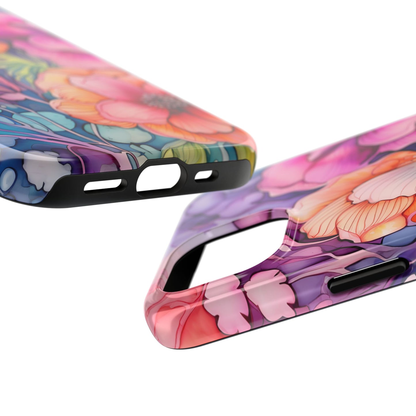 Bright Watercolor Floral Splash iPhone Series Case – Bold Artistic Design