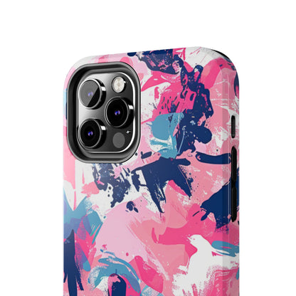 Vibrant Pink & Navy Abstract Splash – iPhone Case