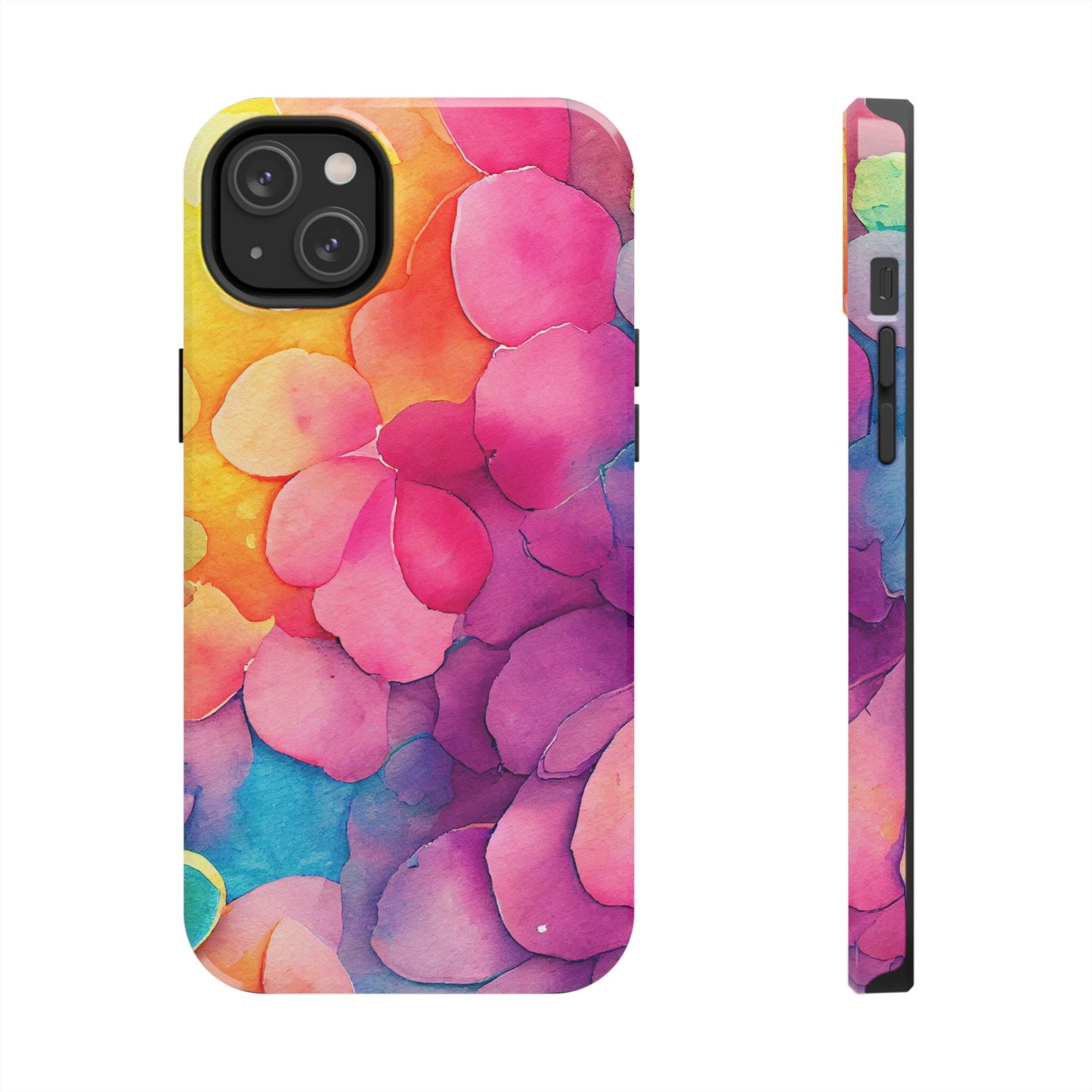 Sunset Petals Watercolor iPhone Case – Slim Design, Glossy Finish