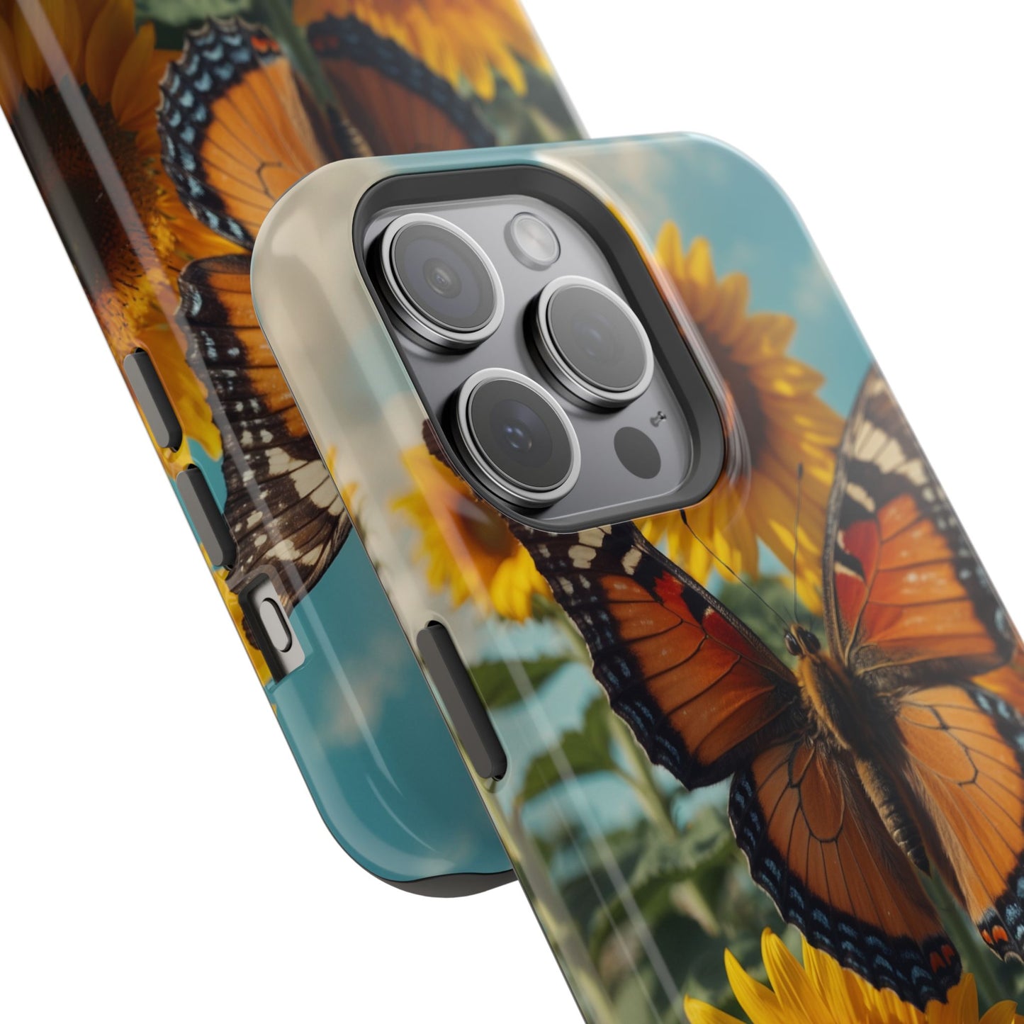 Vibrant Butterfly & Sunflower – MagSafe iPhone Case