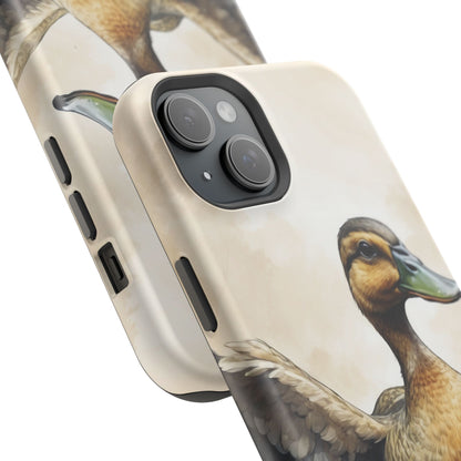 Graceful Duck in Watercolor Scene - MagSafe iPhone Case