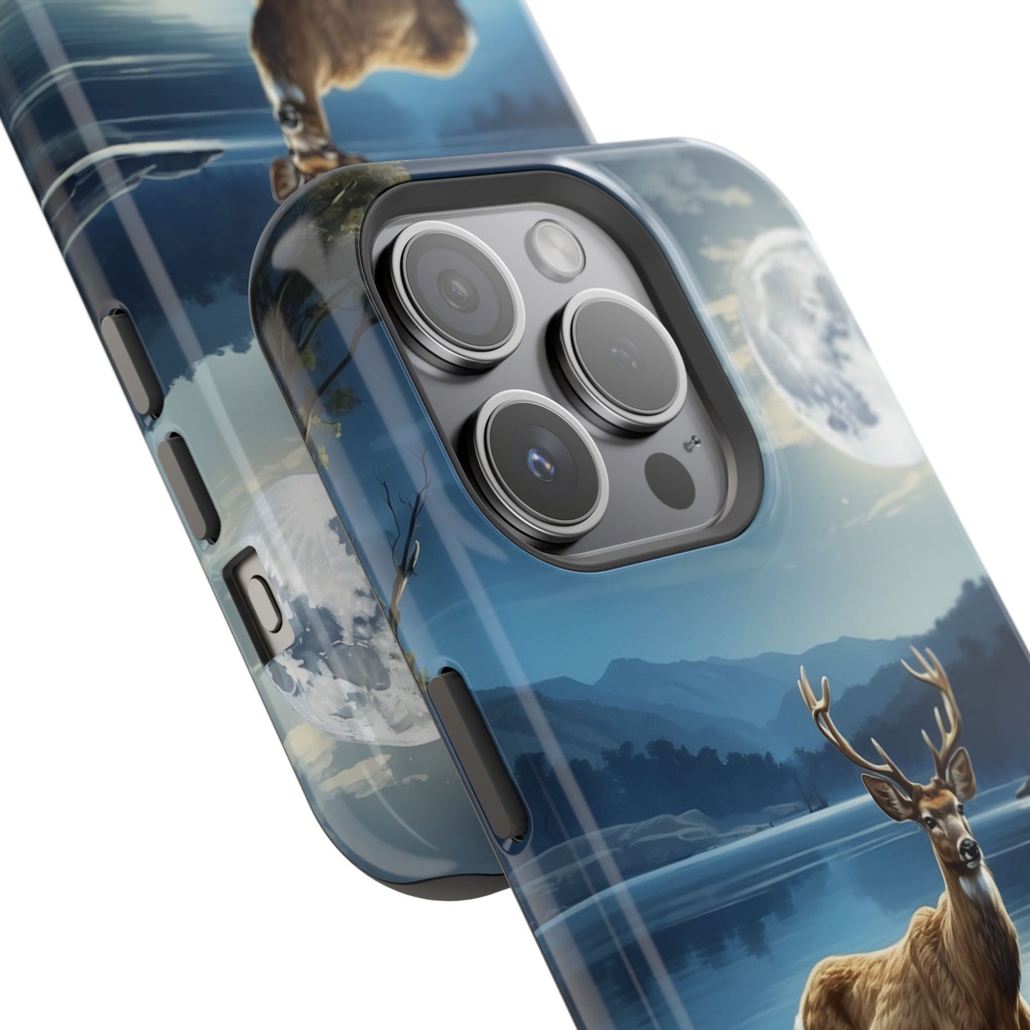 Moonlit Elegance: Stag by the Lake – MagSafe iPhone Case