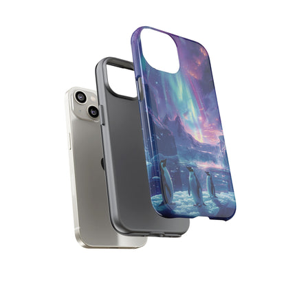 Penguin Parade Northern Lights iPhone Case