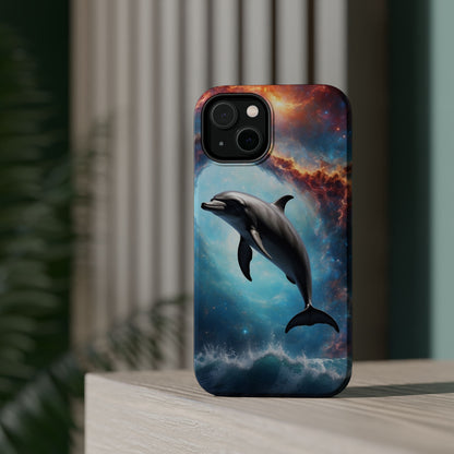 Cosmic Dolphin Space Vibes - MagSafe-Compatible Case