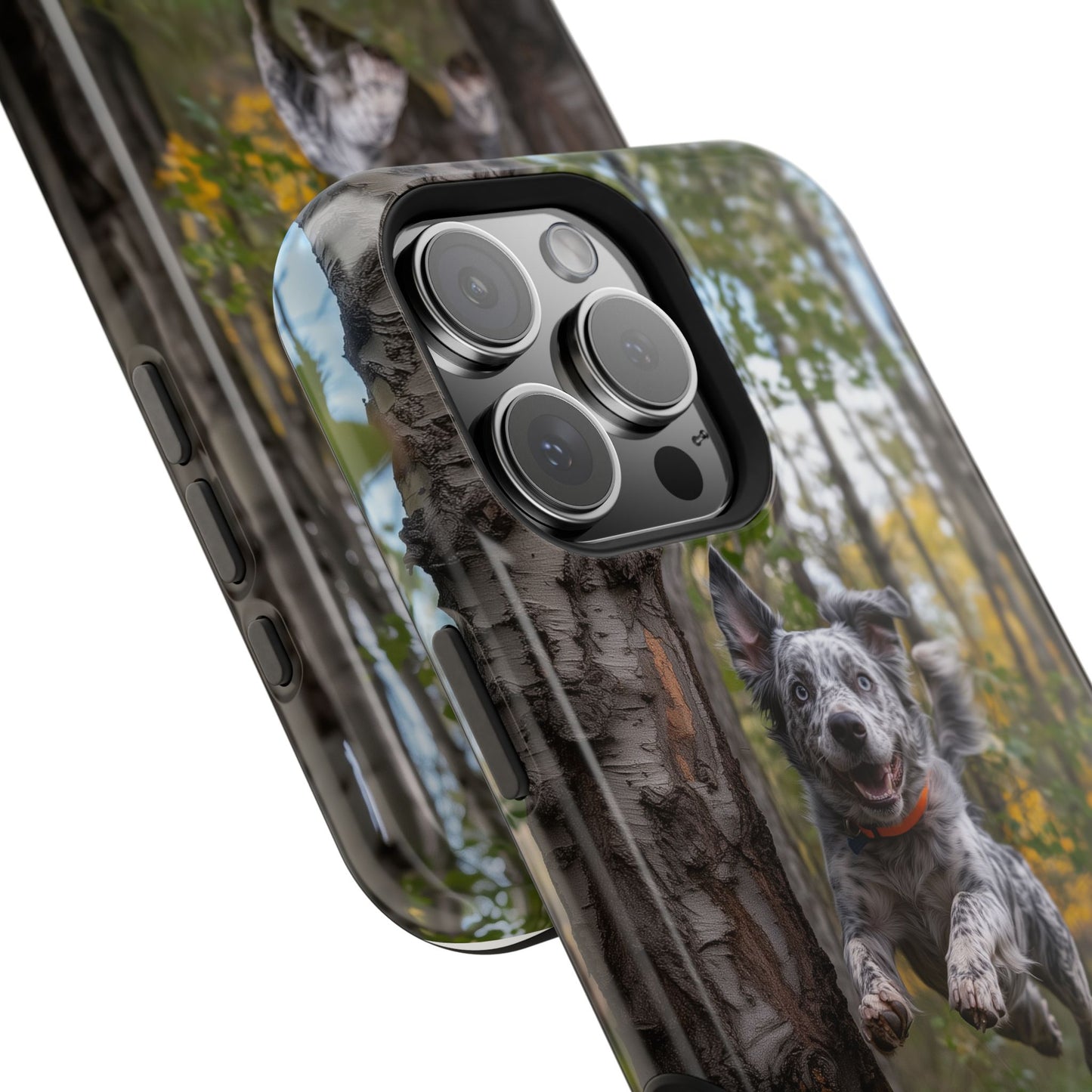 Happy Forest Dog MagSafe iPhone Case – Nature-Inspired Protective Cover