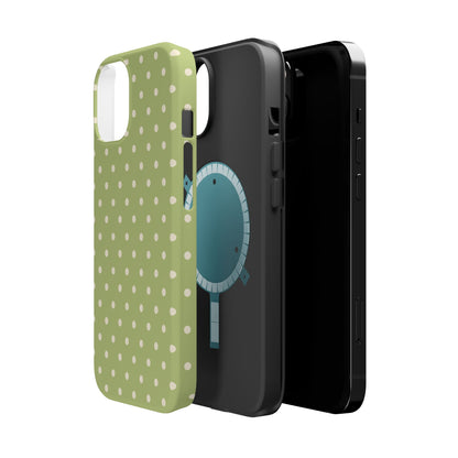 Sage Green Polka Dots – MagSafe iPhone Case