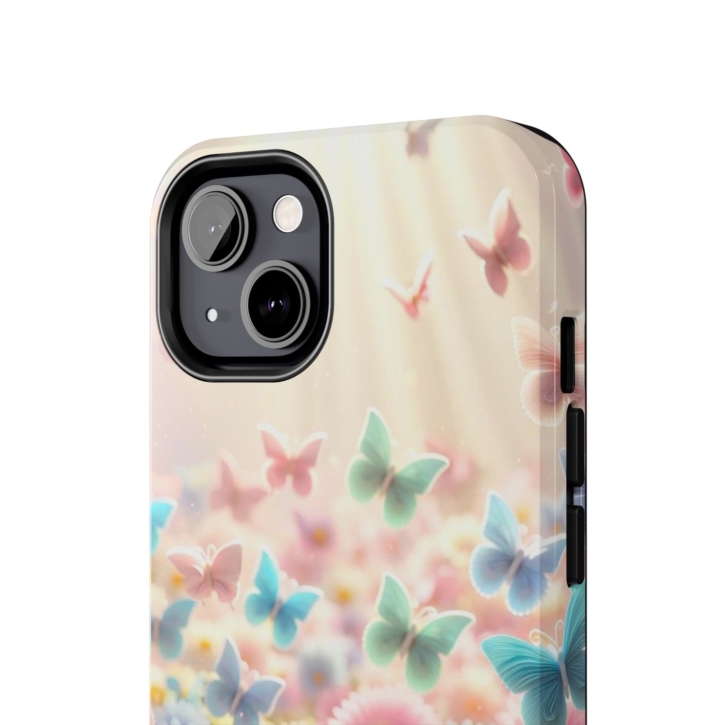 Butterfly Flower Garden - iPhone Case - Pastel Floral Protective Cover