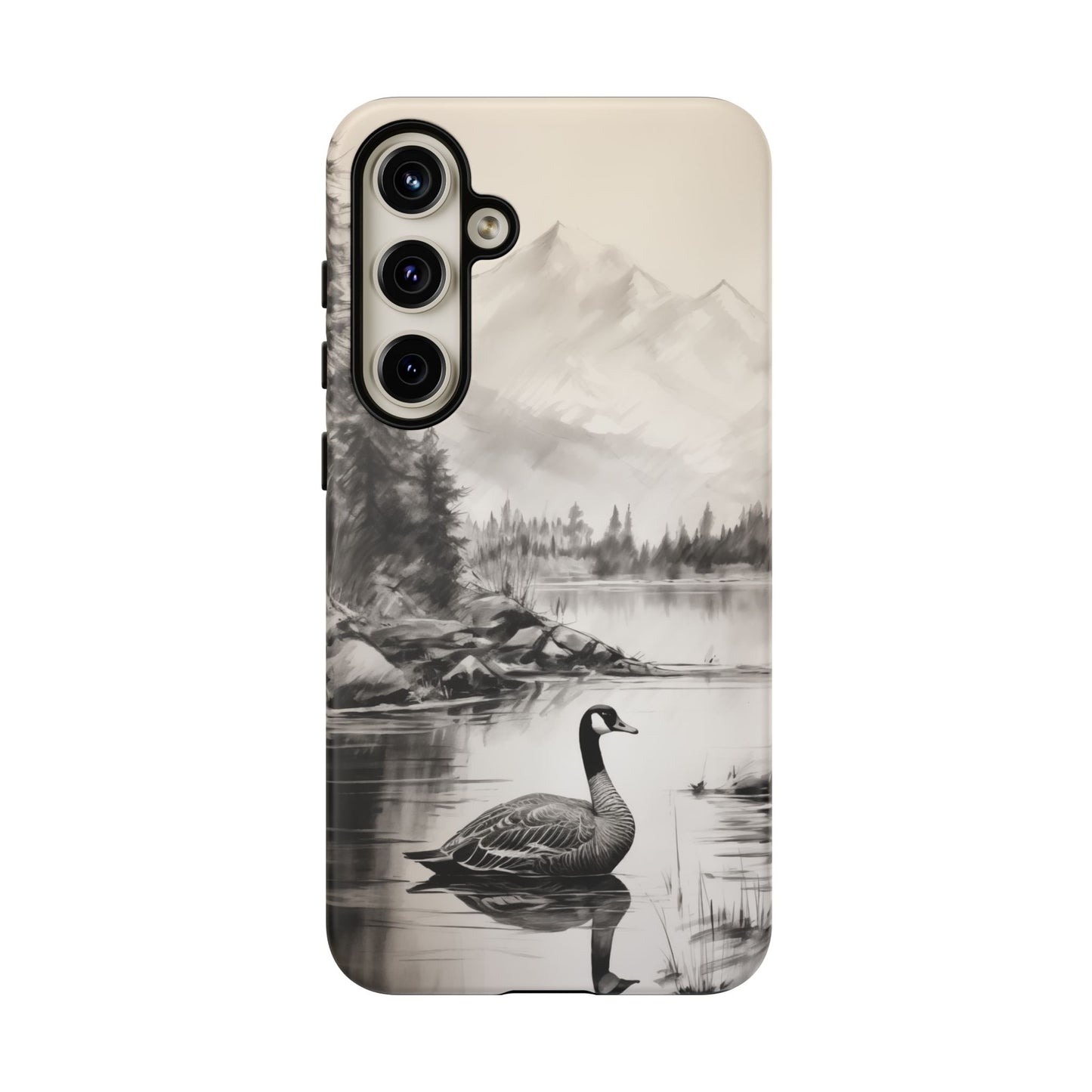 Canadian Goose Phone Case - Charcoal Sketch Design!