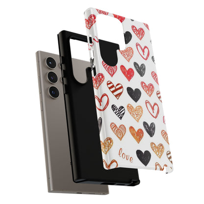 Samsung Galaxy Case: Hand-Drawn Hearts & Love