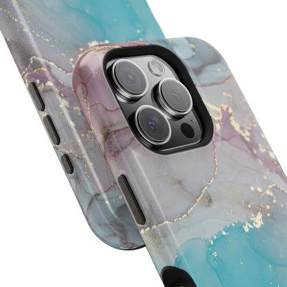 Sky Blue & Purple Marble Wave – MagSafe Case with Dreamy Marble Design