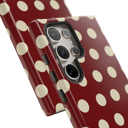 Classic Red & Cream Polka Dots - Samsung Galaxy Case