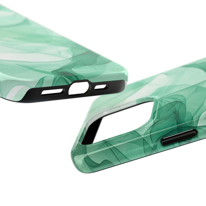 Translucent Flowing Green Fabric iPhone Case – Elegant Fluid Design - BOGO Cases