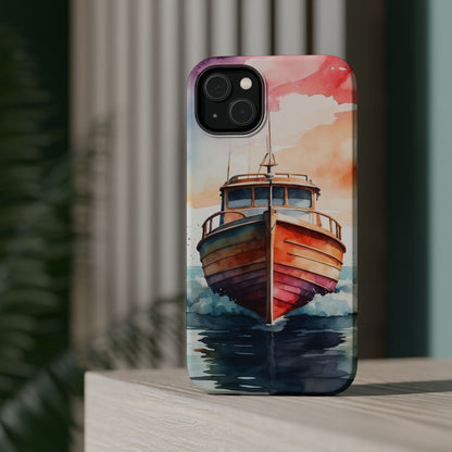 Sunset Sail Watercolor Boat –  MagSafe iPhone Series Case