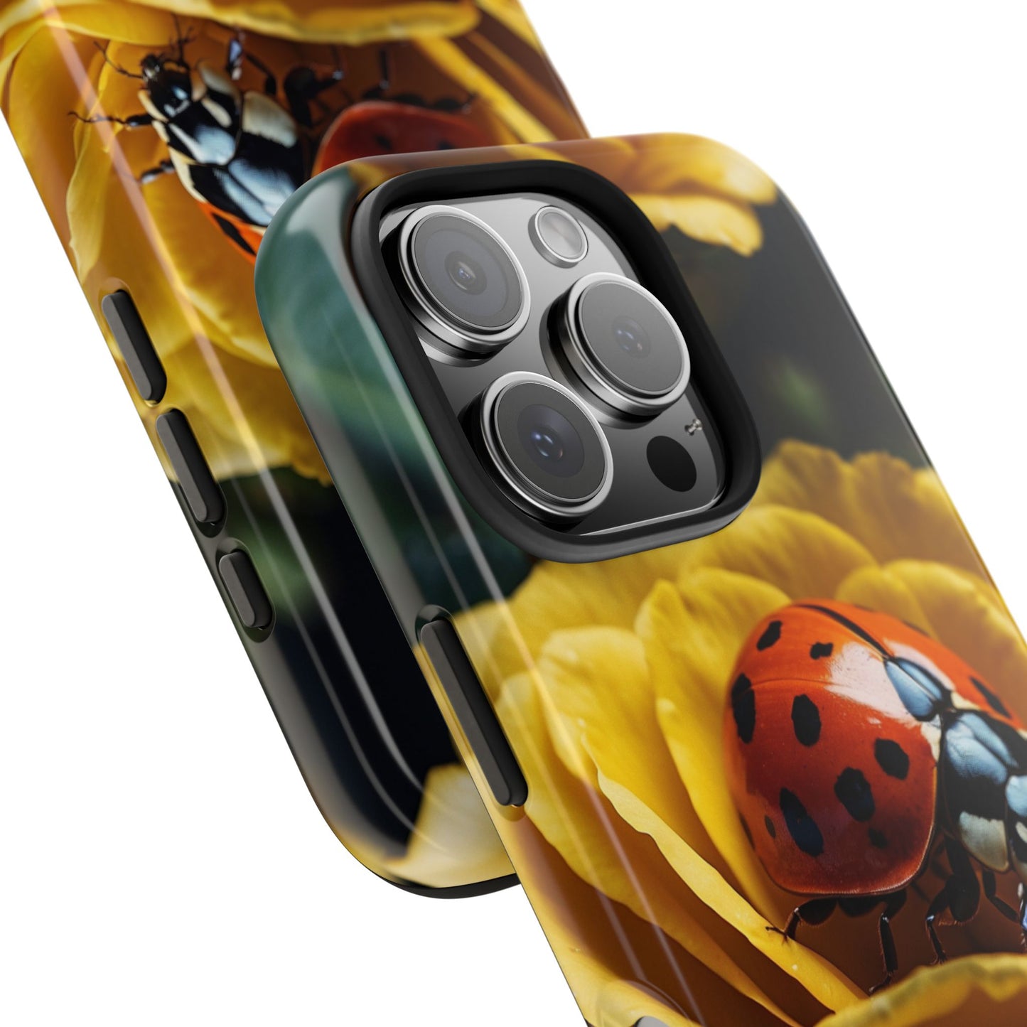 iPhone Case: Ladybug on Yellow Petals