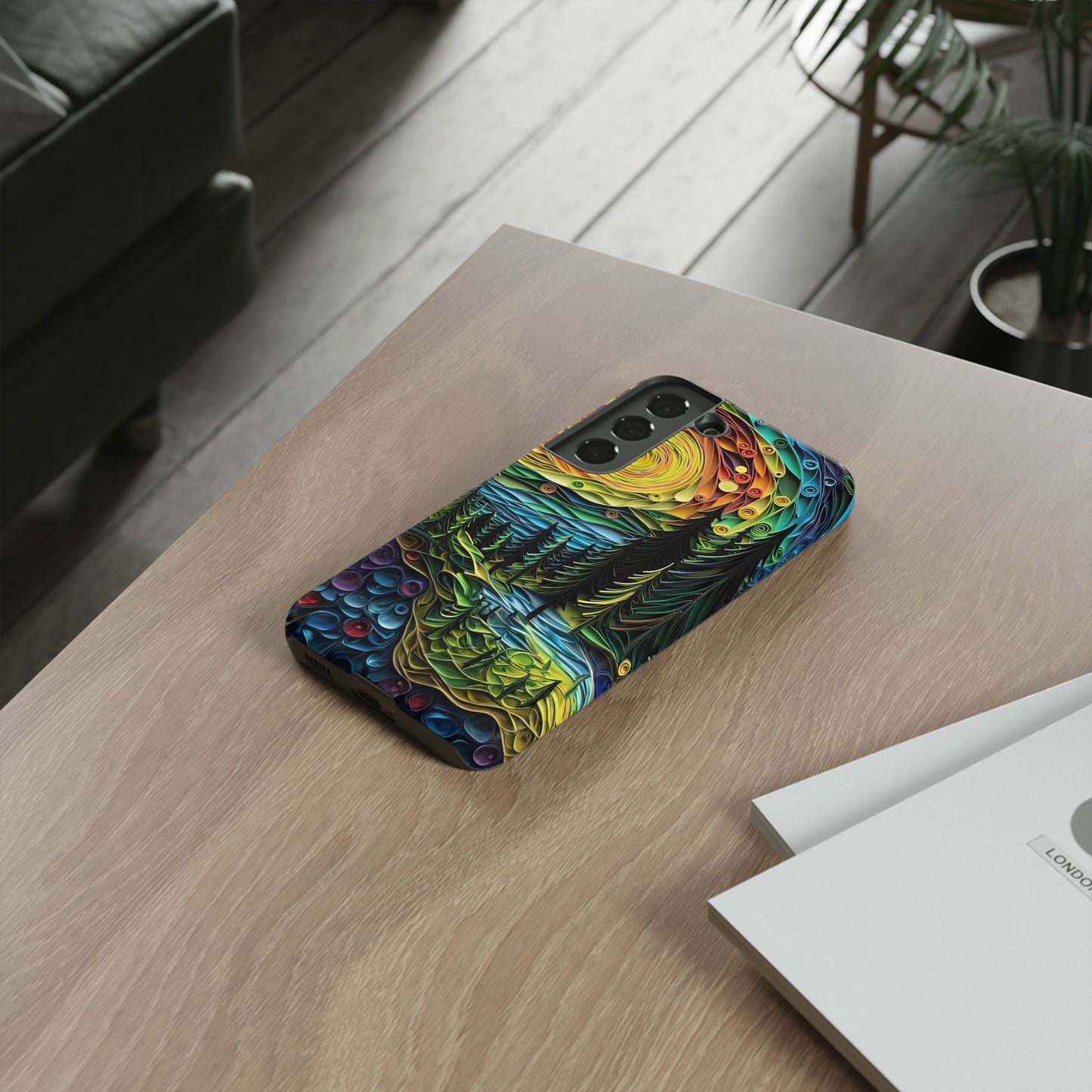 Radiant Forest Sunset Samsung Galaxy Case – Artistic Landscape Design