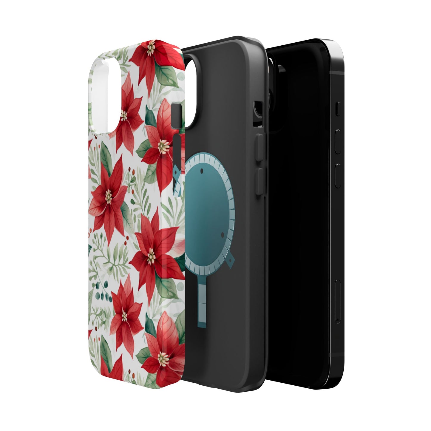 Festive Poinsettia Holiday Pattern – MagSafe iPhone Series Case