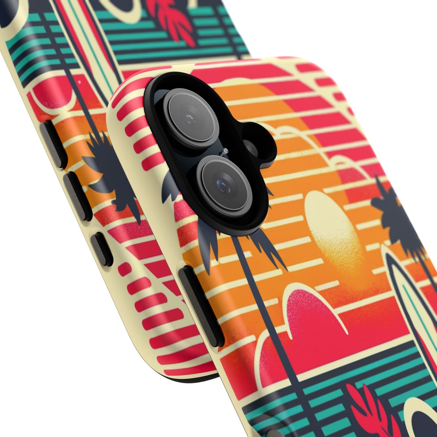 Retro Beach Vibes iPhone Case - Sunset Surfing Protective Cover