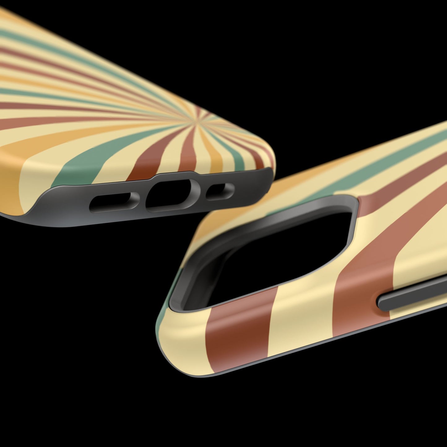 Earthy Retro Swirl MagSafe iPhone Case – Dual-Layer Protection with 70s-Inspired Earth Tones