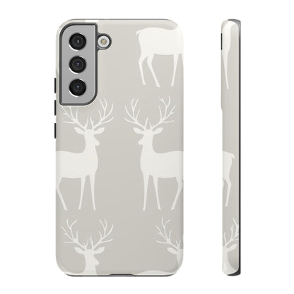 Elegant White Reindeer Pattern – Samsung Galaxy Series Case