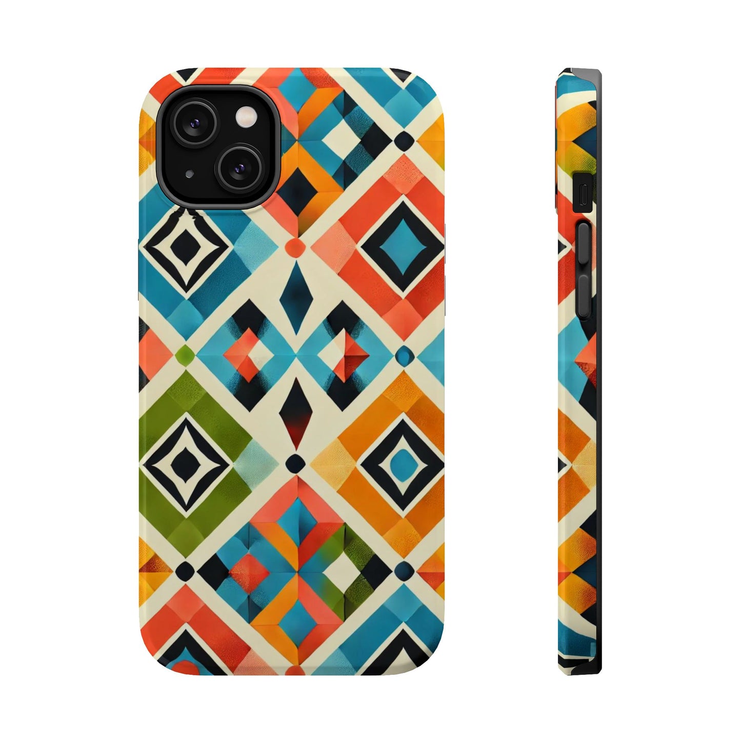 Harlequin Geometric MagSafe iPhone Case - Vibrant Abstract Protective Cover