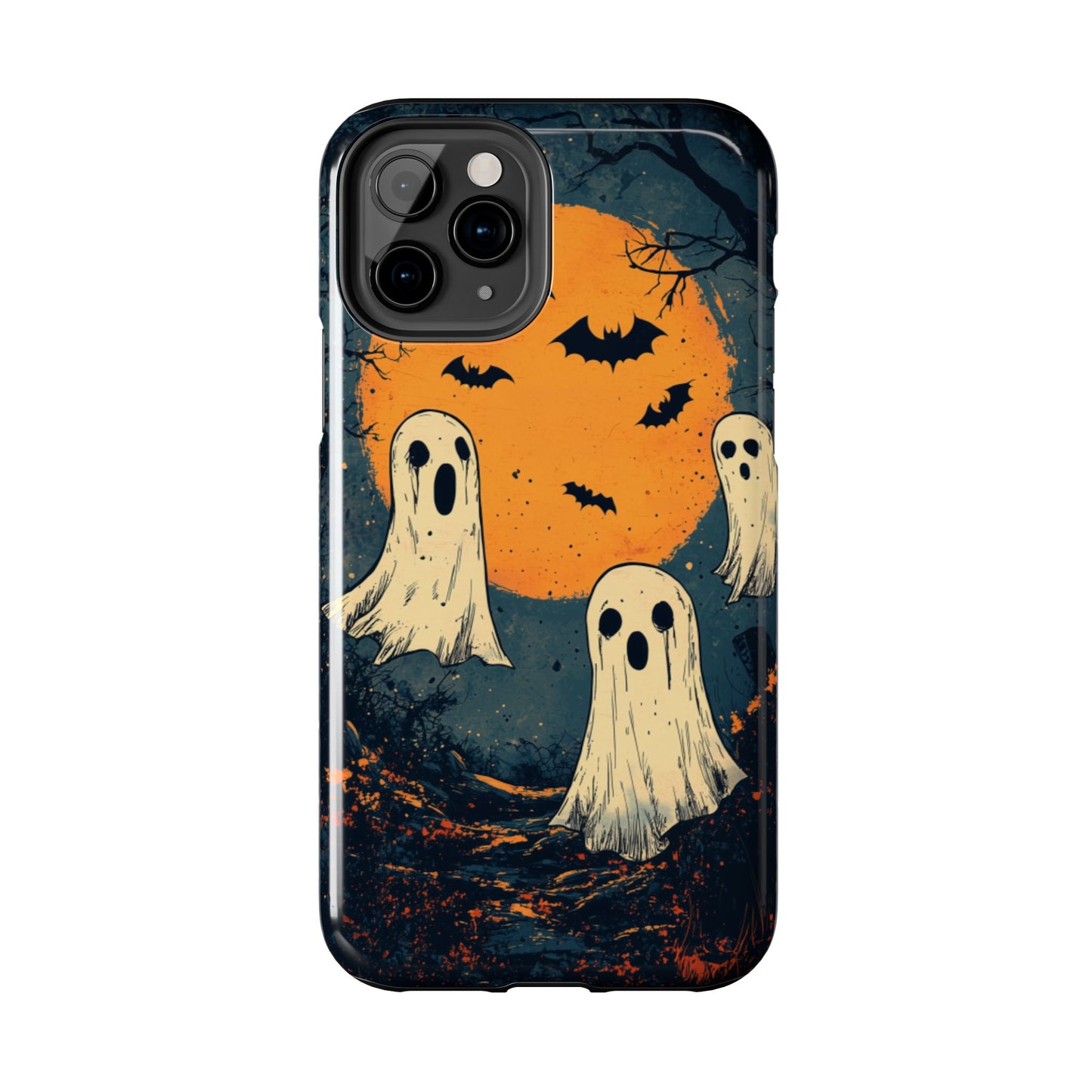 Haunted Ghosts & Full Moon iPhone Case – Spooky Halloween Design