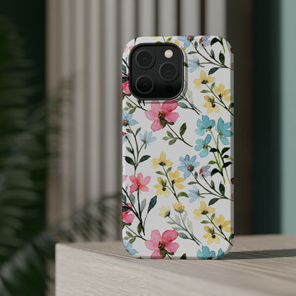 Watercolor Floral Bliss – MagSafe Case with Pastel Flower Design