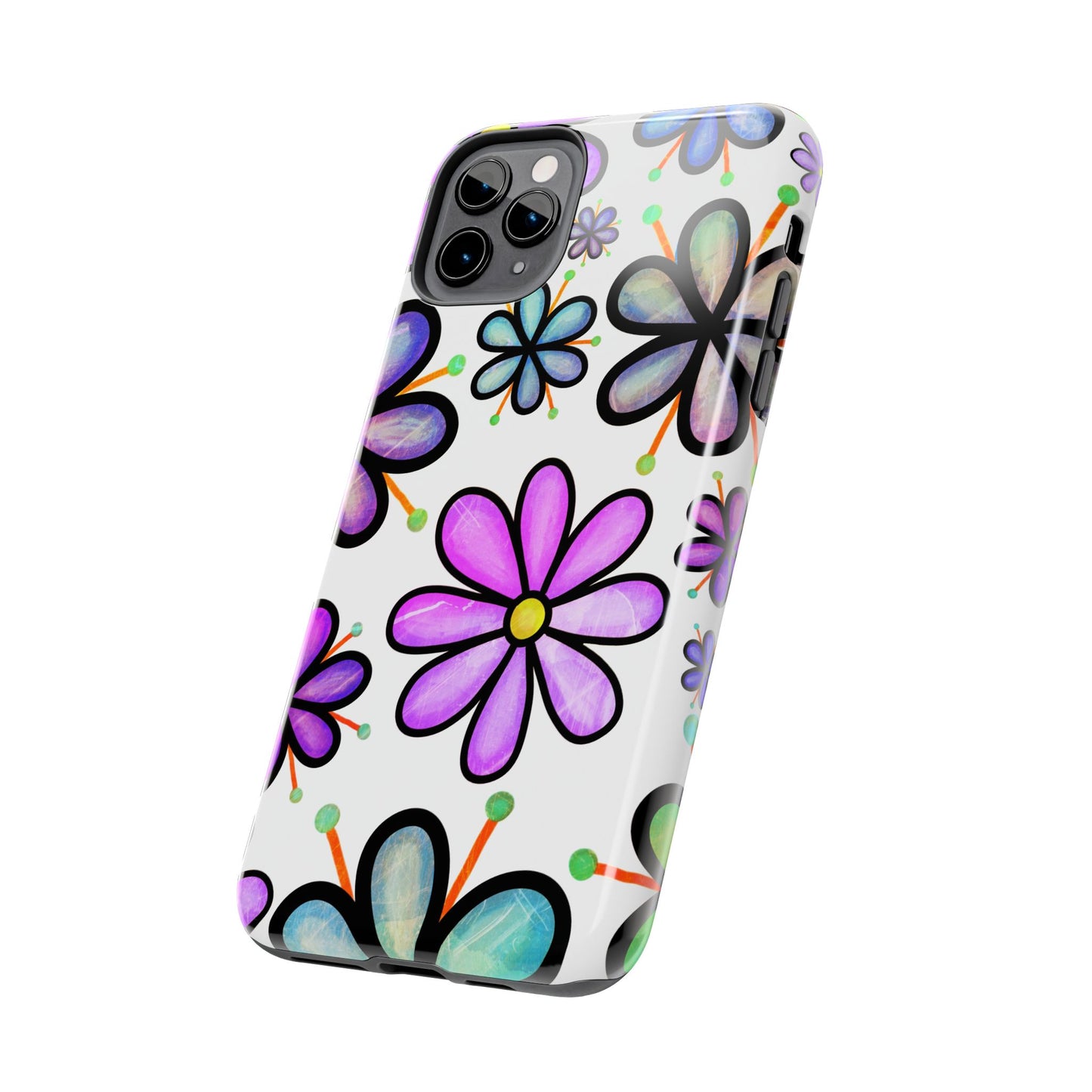 Whimsical Lavender Floral iPhone Case – Ultra-Slim, High-Gloss Finish