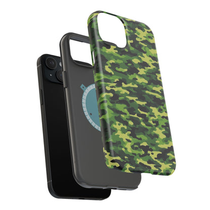 Green Woodland Camouflage – MagSafe iPhone Case, Slim and Shockproof