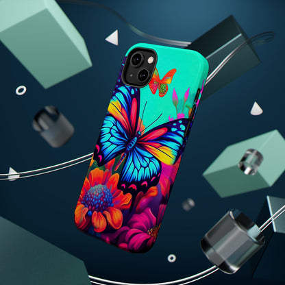 Vivid Butterfly & Floral Burst - MagSafe iPhone Case