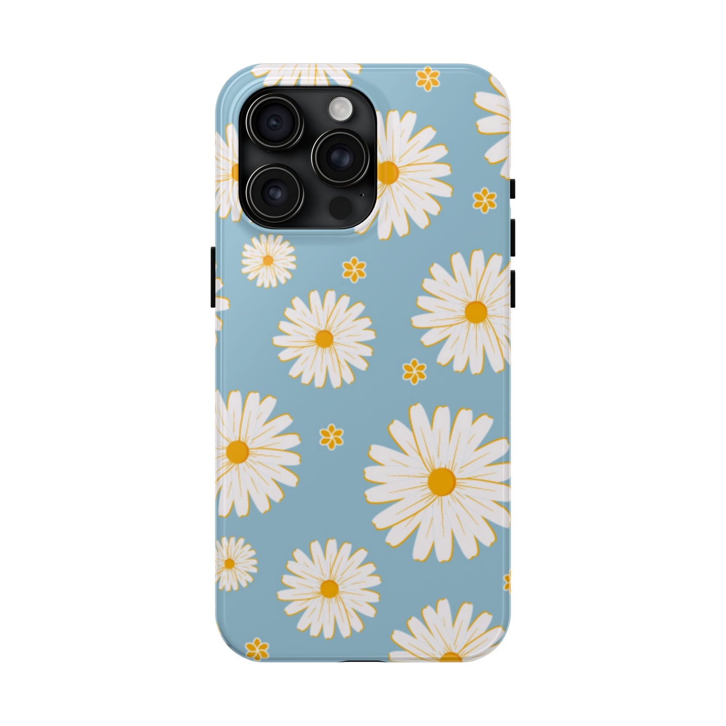 Bright Daisy iPhone Case – Light Blue Background, Shockproof and Slim Design - BOGO Cases