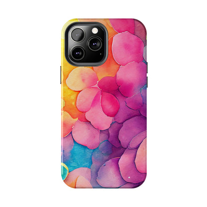 Sunset Petals Watercolor iPhone Case – Slim Design, Glossy Finish