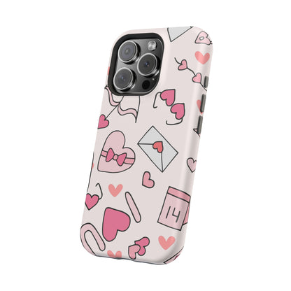 Valentine's Day Scribbles MagSafe iPhone Case