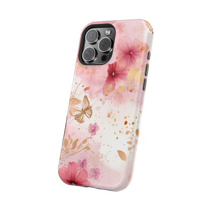 Blush Pink Floral Butterfly - MagSafe iPhone Case