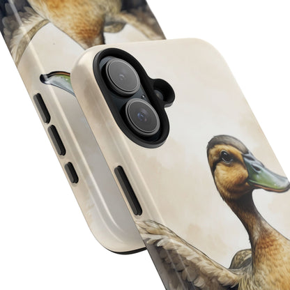 Graceful Duck in Watercolor Scene - iPhone Case