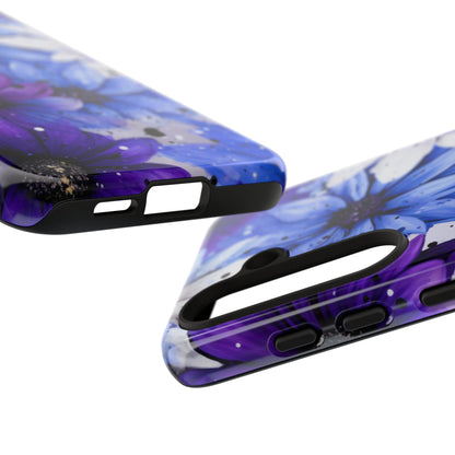 Vibrant Purple & Blue Floral Splash - Samsung Galaxy Series Case