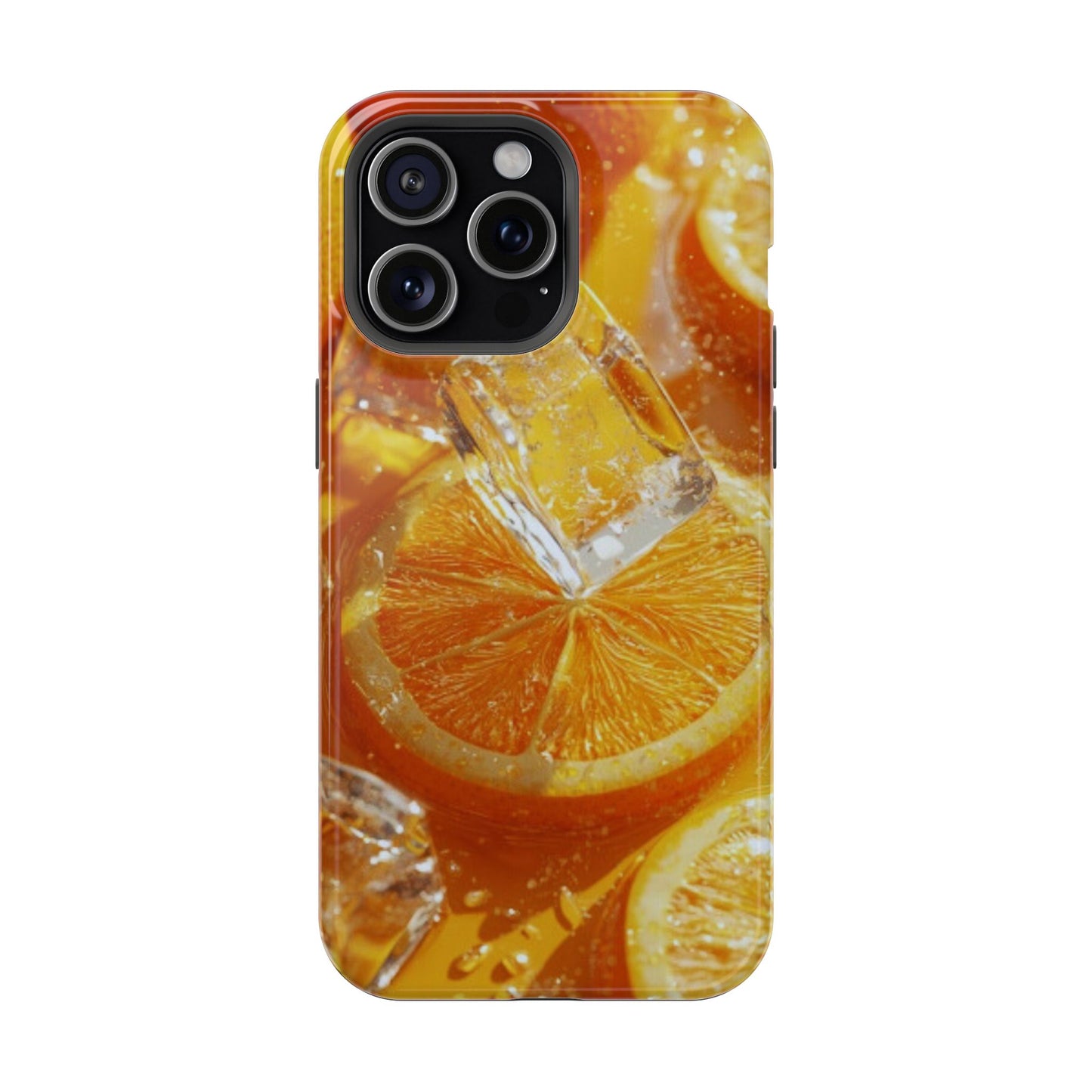 Citrus Orange Splash MagSafe iPhone Case – Dual-Layer Tough Protection, Vibrant Summer Design