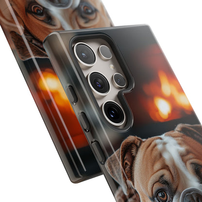 Cozy Bulldog Samsung Galaxy Case – Fireside-Inspired Protective Cover